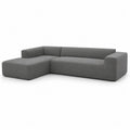 Ecksofa in L-Form mit Ottomane links dunkelgrauem Polyestergewebe Armlehnen rechteckigem Korpus 260 x 160 x 72 cm
