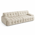 3-Sitzer Modulsofa mit Armlehnen Polyester-Bouclé Kiefernholz- und Sperrholzrahmen rechteckig Cremeweiß 230 x 96 x 73 cm