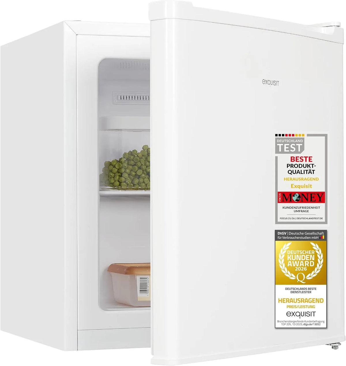 Exquisit GB505-040E Gefrierschrank, 33 L, Gefrierfach, Tiefkühlschrank, Weiß