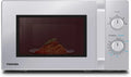 Toshiba MW2-MM20PF Mikrowelle, 20 L, 800 W, freistehend, LED-Beleuchtung, Auftaufunktion, Mikrowellenofen, Silber, 5 Leistungsstufen mit praktischer