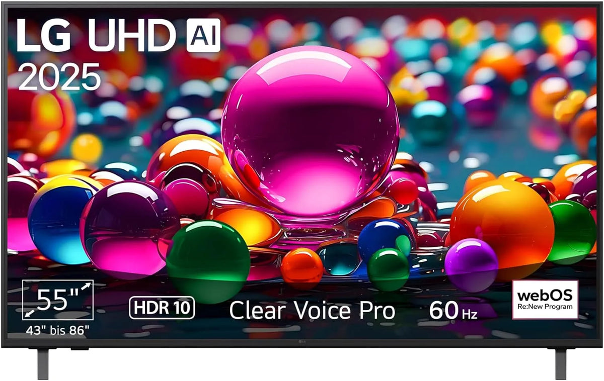LG 55UA75006LA Gen8 Smart TV, 55 Zoll, 60 Hz, Fernseher, 4K UHD, webOS, Modelljahr 2025, α7 4K AI Prozessor, 139 cm, webOS 25, 60Hz