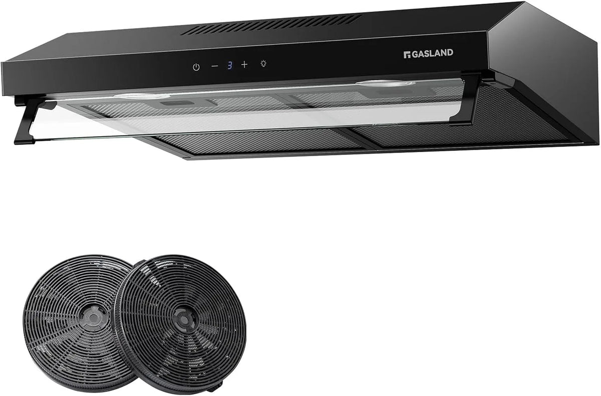 Dunstabzugshaube, 60cm, 333 m3/h, Küchenhaube, GASLAND UC60BS, Abluft- und Umluftbetrieb, Touch-Bedienung, leise, 3 Stufen Touch Control Unterbauhaube