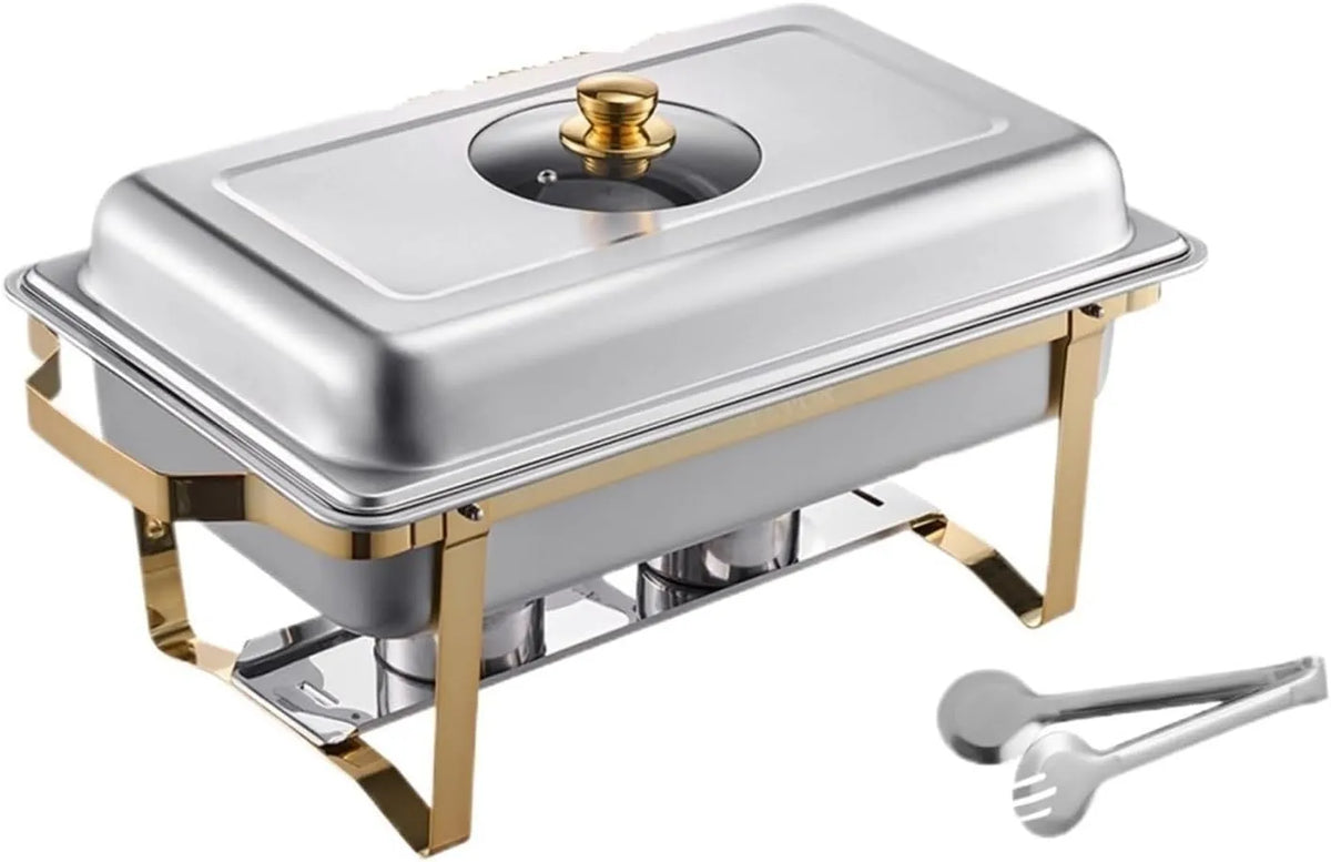 Chafing Dish Warmhaltebehälter, Gastronomie, Edelstahl, 4 Pack, Catering-Wärmer for Party-Bankett Gute WäRmespeicherung, Chafing Dish Buffet-Set