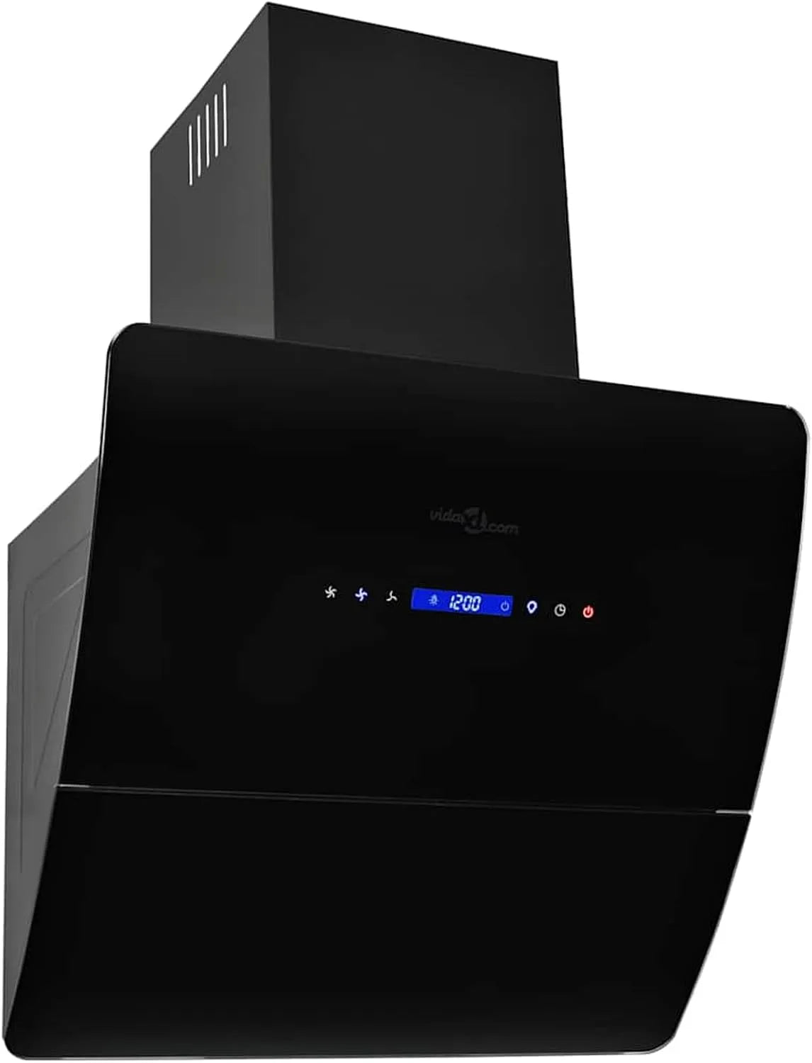Dunstabzugshaube Model50703, 60x37x83 cm, Küchenhaube, LCD-Display, Edelstahl, Schwarz, für effektive Küchenentlüftung Model50703