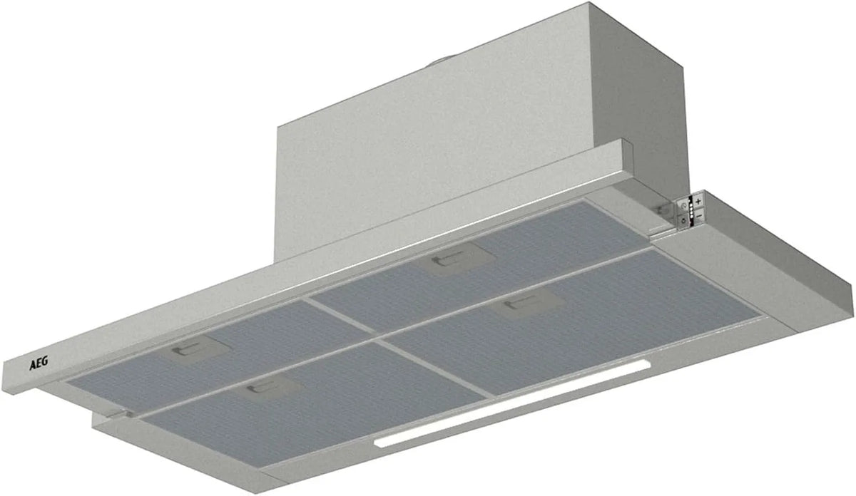 AEG 90cm breit, Flachschirmhaube, 3 Leistungsstufen + 1 Intensivstufe A DPE5960M