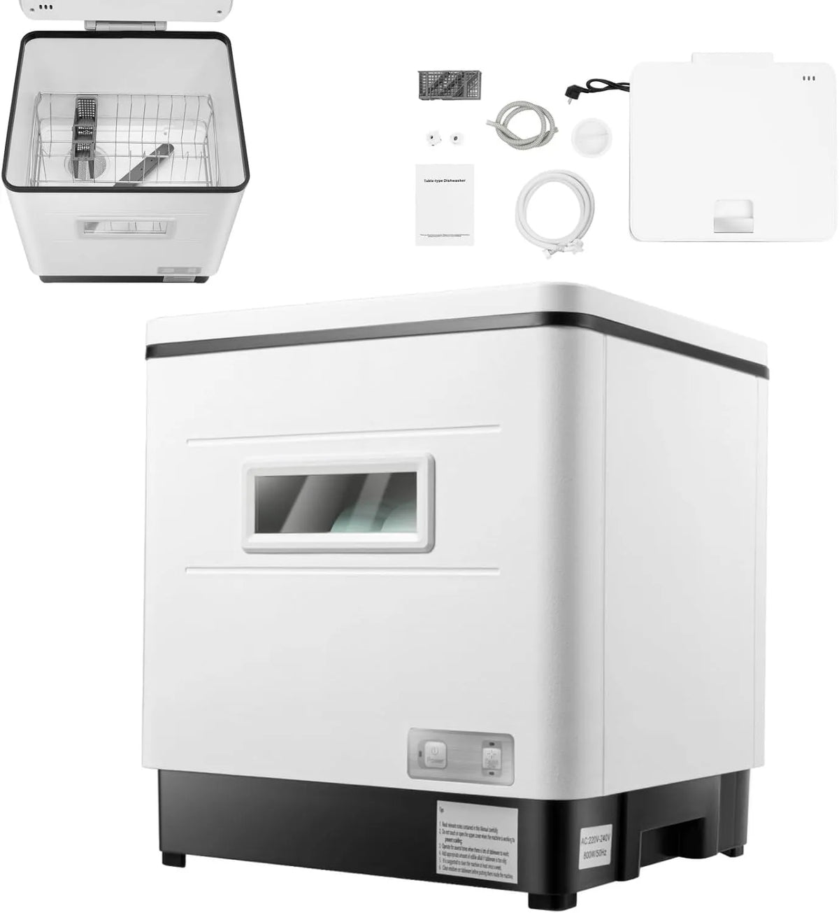 Geschirrspüler, 800 W, Edelstahl, 800W Edelstahl Geschirrspüler