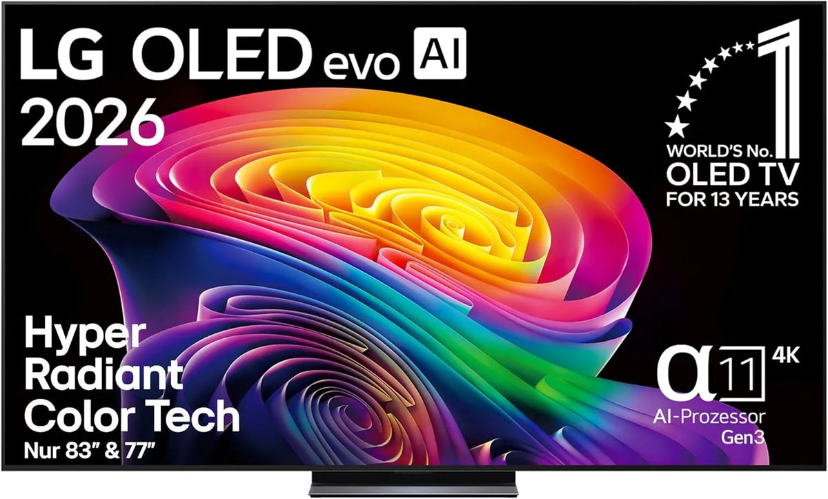LG OLED83C6ELB Gen3 Smart TV, 83 Zoll, 120 Hz, Energieklasse D, Fernseher, 4K UHD, webOS, α11 4K AI Prozessor, Modelljahr 2026, VRR bis zu 165Hz