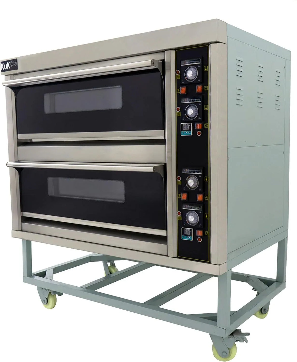 Elektrischer Pizzaofen, 25 cm, Timer, Restaurant, Edelstahl, Backblechen & Feuerstein, Café & Imbiss
