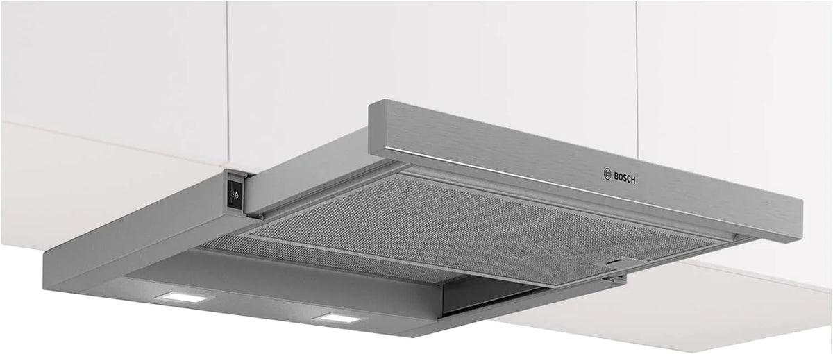 Bosch Serie 2 DFM064W55 Geschirrspüler, 60 cm, Spülmaschine, LED-Beleuchtung, Abluft- und Umluftbetrieb, Silber, 3 Leistungsstufen, Made in Germany