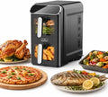 Geschirrspüler, 11 L, 2460 W, 9 Programme, Spülmaschine, Heißluftfritteuse 2 Kammern übereinander 11L, 5L Airfryer mit Sichtfenster, SYNC & DUAL