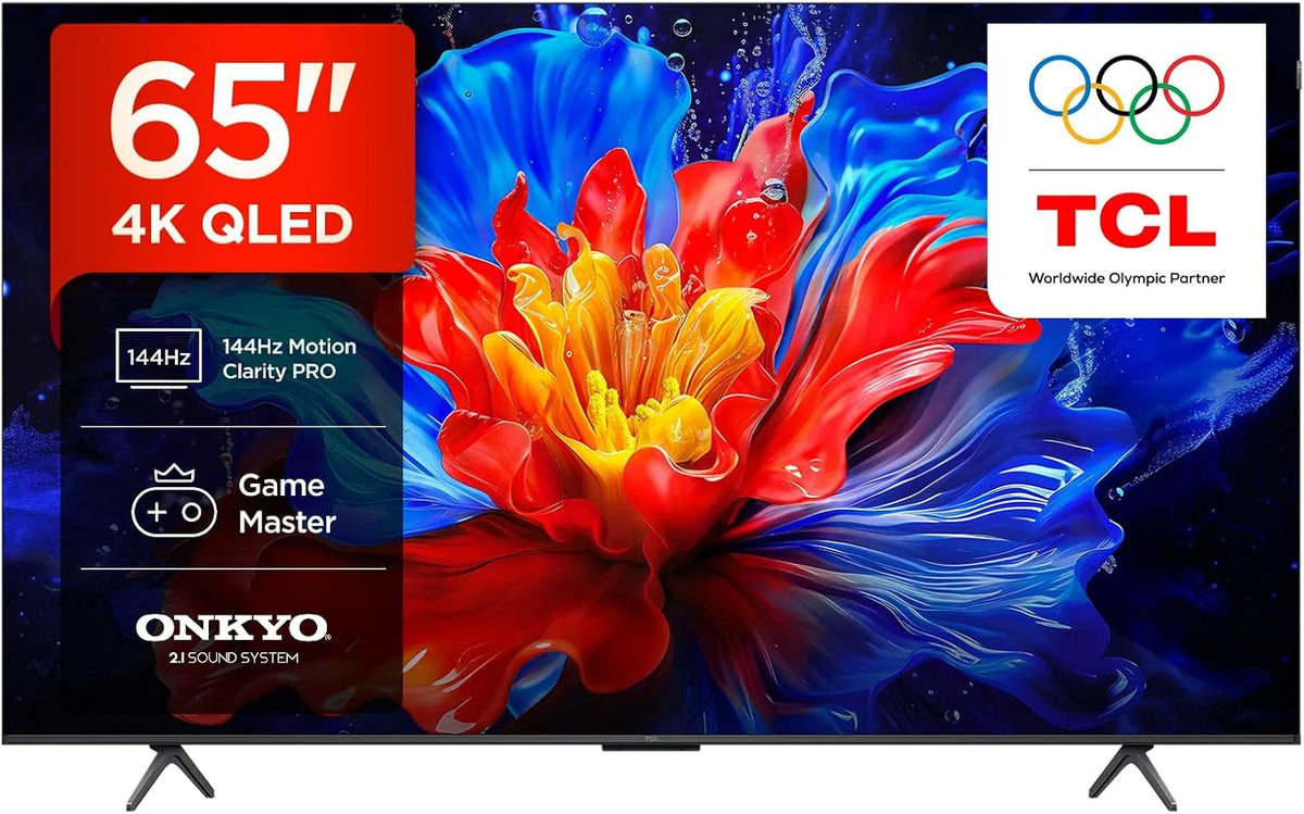 Google 65P8K Smart TV, 65 Zoll, 144 Hz, Fernseher, 4K UHD, QLED, HDR, Dolby Vision & Atmos, 144Hz Motion Clarity Pro, Onkyo 2, 1 Sound, FreeSync