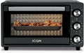 Elektrischer Pizzaofen 5GrillFunktion 90Min, 20 L, 1500 W, 80 bis 250 °C, Timer, IQ M2051R02N 1AA, Backblech, Grill, Krümelblech, ICQN Minibackofen