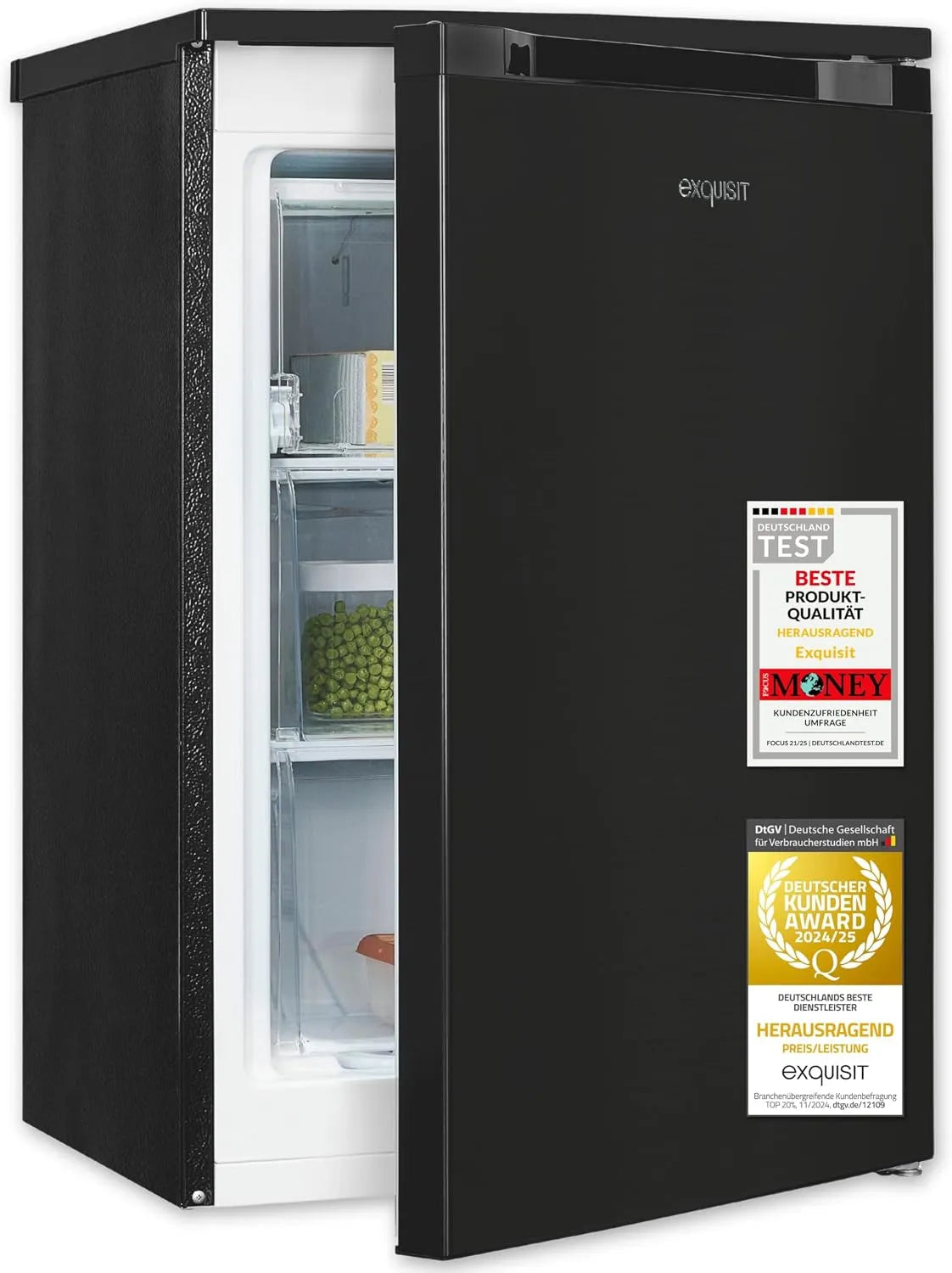Exquisit GS581-051C Gefrierschrank, 85 L, Gefrierfach, Tiefkühlschrank, Schwarz