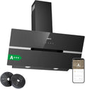 CIARRA AWB9736F CBCF003 Dunstabzugshaube, 90cm, 650 m3/h, Küchenhaube, kopffrei und schräg, Abluft- und Umluftbetrieb, Boost, Touch-Bedienung