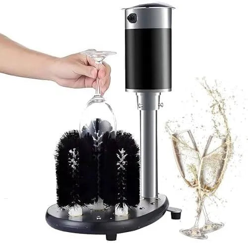 Waschmaschine, 10 cm, Reinigungs- und Poliermaschine für Weingläser mit 5 Bürstenköpfen