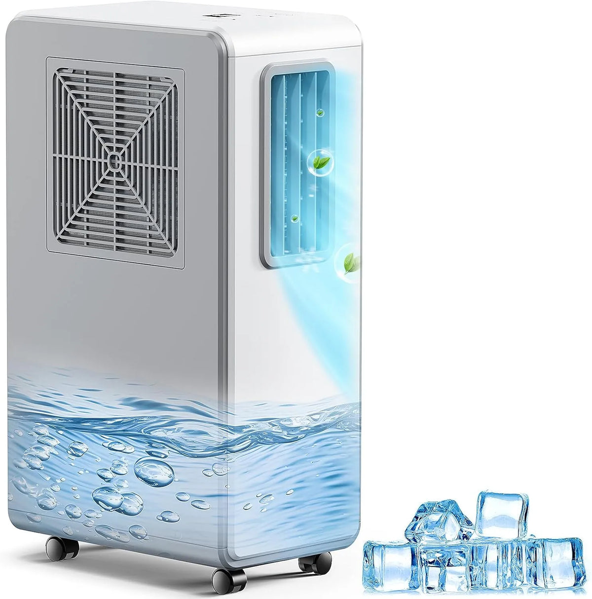 Klimaanlage 4-in-1, Timer, leise, 4-in-1 Mobile Klimaanlage& Luftkühler, Klimageräte Luftentfeuchter Belüftung, Reinweiß