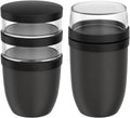 Modell 2-tlg, Mepal Müslibecher-Set xL Ellipse 2-tlg. - Müslibecher To Go - Nordic Black