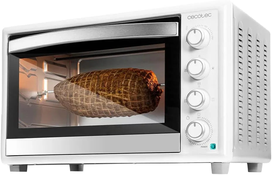 Cecotec Innenbeleuchtung, Tischkonvektionsofen 46 Liter Bake&Toast 4600 White Gyro. 2000 W, 12 Funktionen, Temperatur bis zu 230o, Doppelglastür