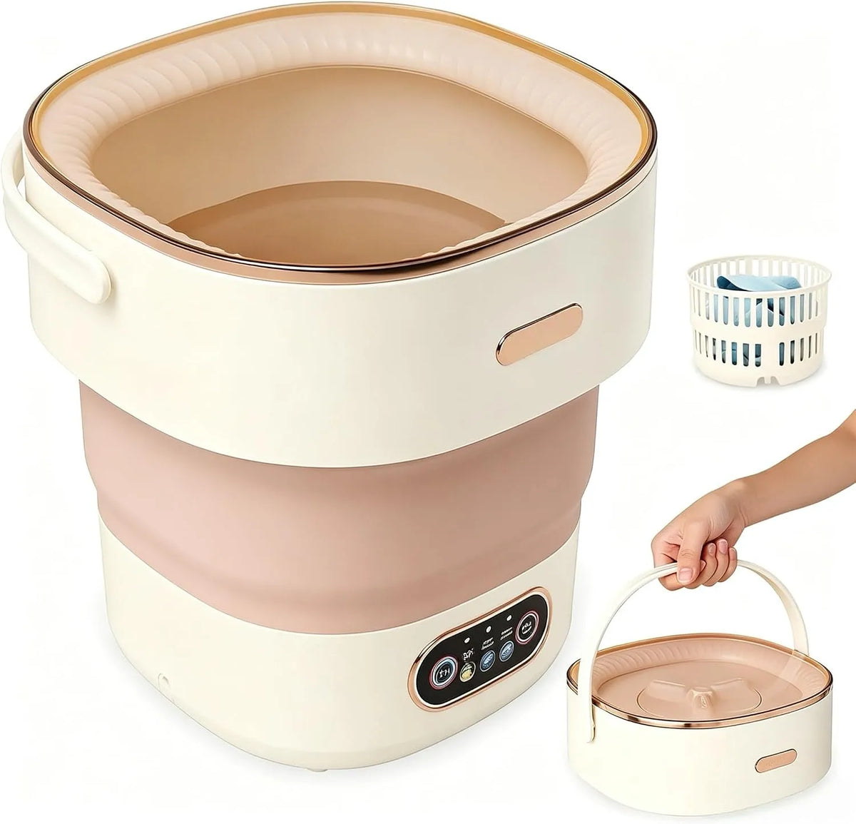Waschmaschine, 13 L, Faltbare 12-13L, tragbar, leise, kleine Wäsche, Energiesparend, mit Schleuder, für Apartments, Baby- & Unterwäsche, Socken