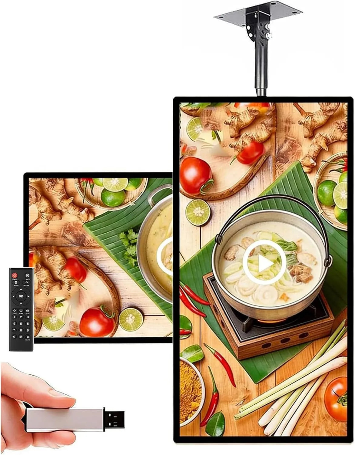 Digital Signage Display 15.6in, Werbedisplay, Android OS, USB, digitaler Werbeanzeige, Ultradünnes Led-Display Digital Signage, Intelligente