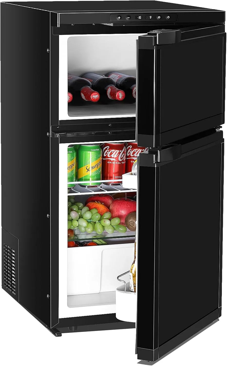 Elektrische Kühlbox 12, 24V, 80 L, 24 V, App, LED-Beleuchtung, Gefrierfach, Auto, Camping, mobile Kühlbox, 230V, LKW, Kleiner Kühlschrank mit