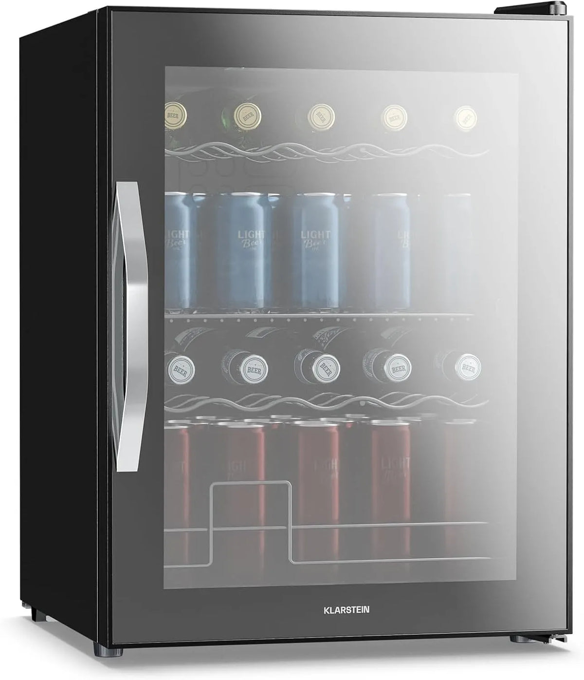 Klarstein Kühlschrank, 60 L, Glas, Schwarz, Klarstein Beersafe Getränkekühlschrank 60 L