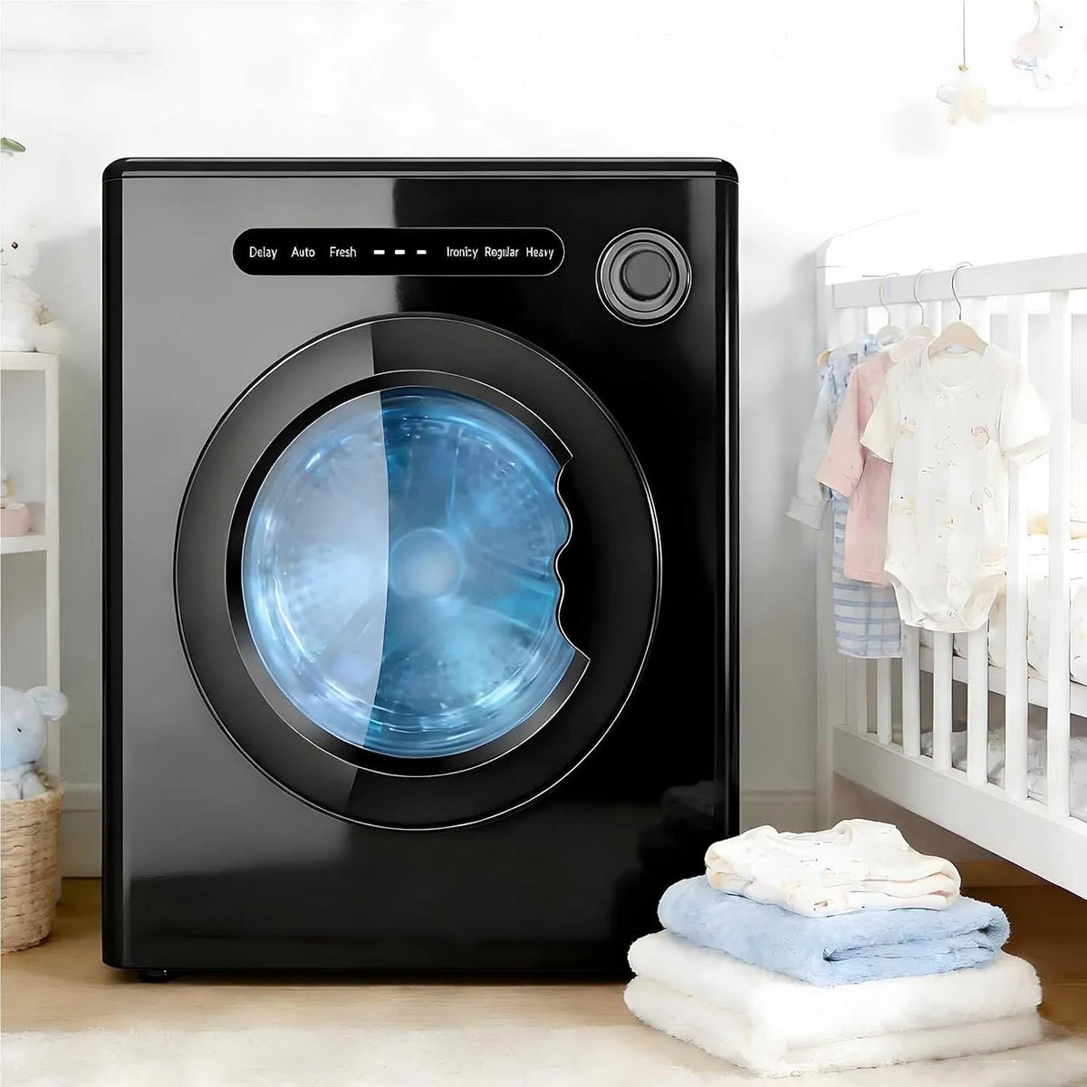 Waschtrockner, 800 W, 4 kg, Waschmaschine, Trockner, tragbar, leise, Edelstahl, Schwarz, Uv-Sterilisationsfunktion, für Wohnungen Studentenwohnheime