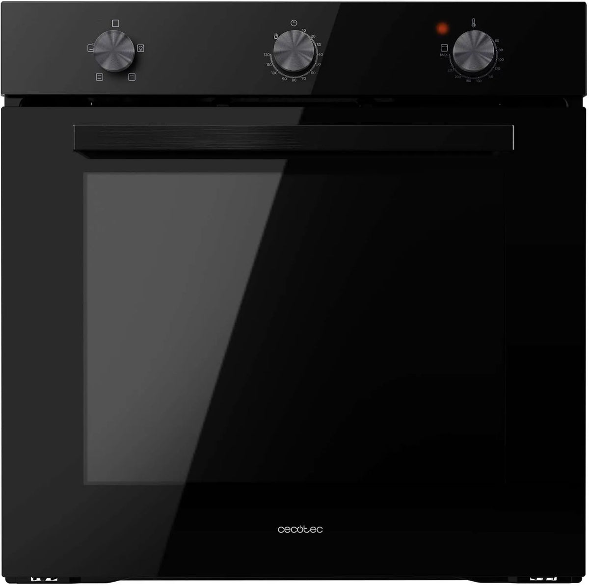 Cecotec 77 L Kapazität, Einbauofen Glass Black Time A. 2800 W, 4 Funktionen, Timer Bolero Hexa C136000, Dampfreinigung, Dampfgaren