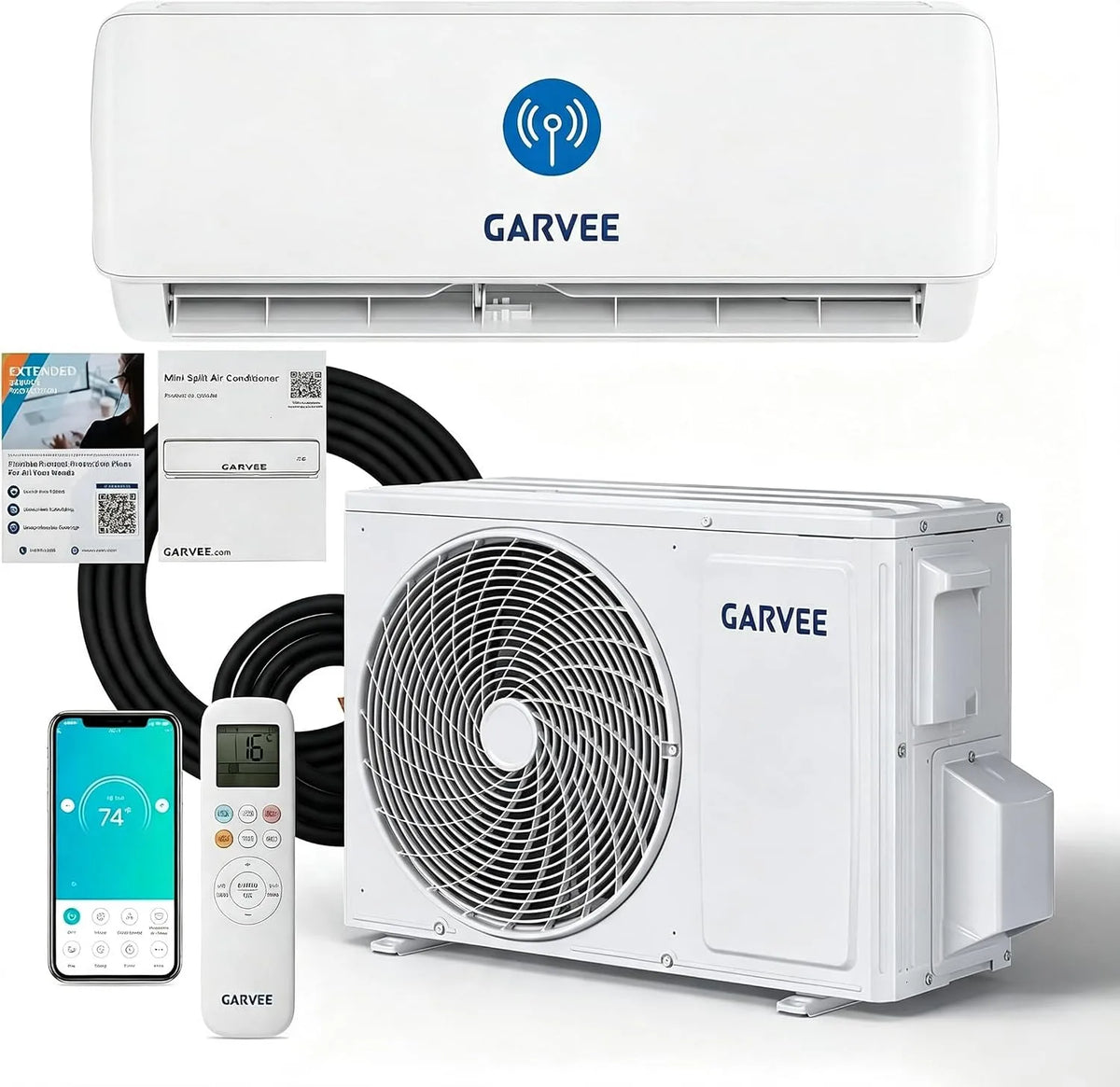 Klimaanlage R32, 19 dB, Energieklasse A, WLAN, App, Inverter, leise, für bis zu 50m2, Split Klimaanlage 12000 BTU, vorgefüllt mit R32, 19dB leise