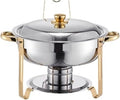 Chafing Dish Warmhaltebehälter, Gastronomie, Edelstahl, Gold, Runder Catering-Wärmer-Server for Party-Bankette Gute WäRmespeicherung