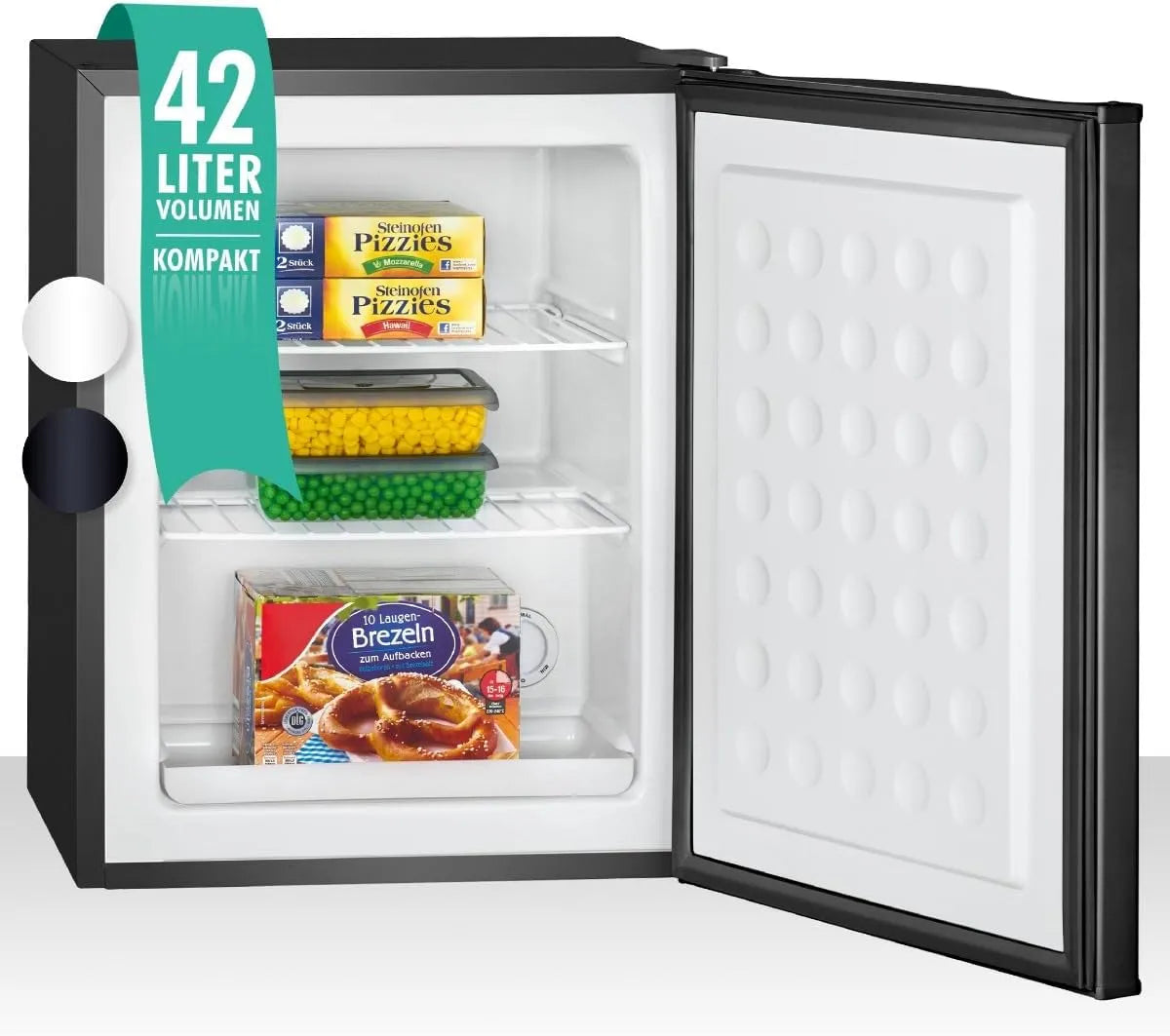 Bomann Gefrierschrank, 42 L, Gefrierfach, herausnehmbar, 2 Temperaturzonen, Tiefkühlschrank, Schwarz, Gefrierbox klein mit 42L Nutzinhalt