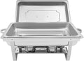 Chafing Dish Warmhaltebehälter, 9 L, Gastronomie, Edelstahl, Silber, Rechteckiger Speisewärmer Mit Deckel for Catering, Hochzeit, Party