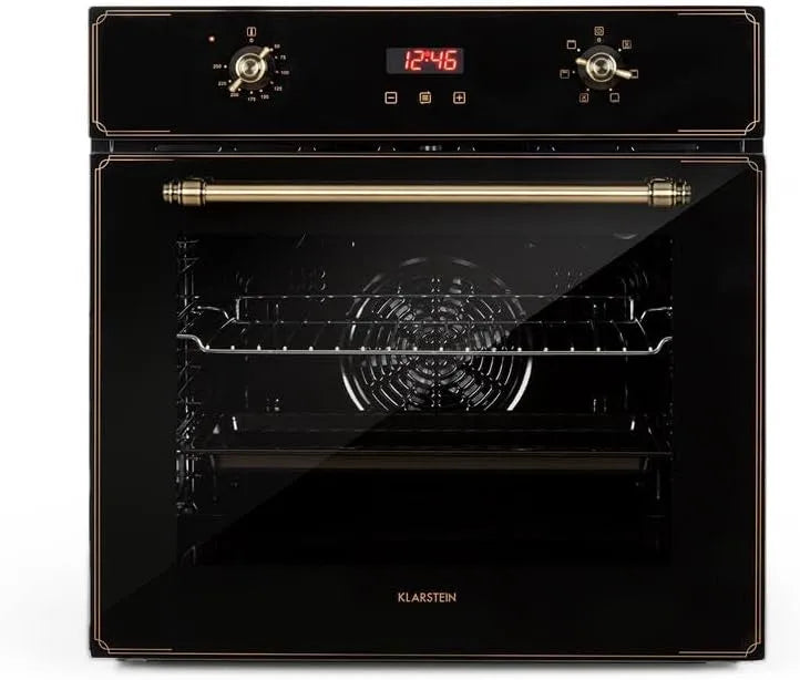 Klarstein Backofen, 70 L, 50 bis 250 °C, Einbau, autark, Grill, Schwarz, Umluft, Ober-, Unterhitze, 2200 Watt, EEK A, Klarstein Elizabeth, 70L