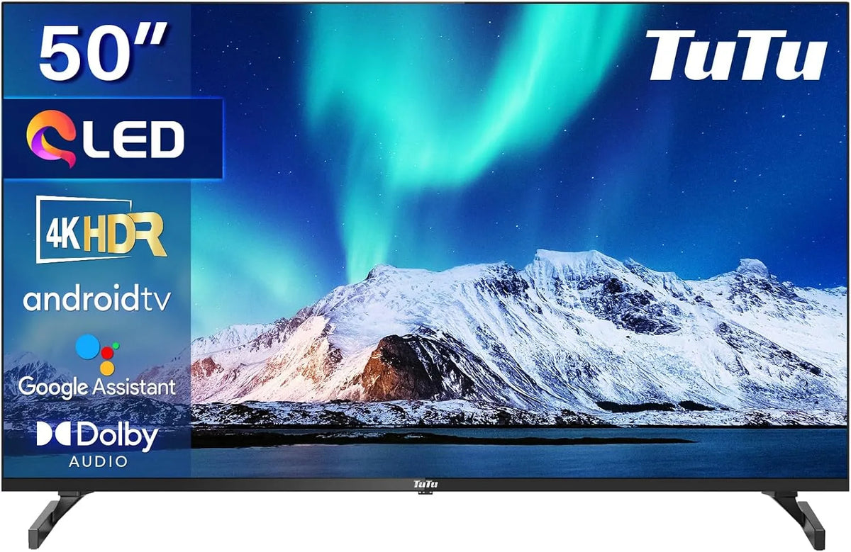 Smart TV, 50 Zoll, Fernseher, TuTu TUQ50UN1, 4K UHD, QLED, Triple-Tuner DVB-T2, S2, HDMI, USB, WLAN, Bluetooth, Android OS, APP Store, 126cm