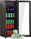 Gefrierschrank, 128 L, freistehend, Gefrierfach, Restaurant, leise, Tiefkühlschrank, Bar, Merax Kühlschrank 128L, mit LED-Innenbeleuchtung und