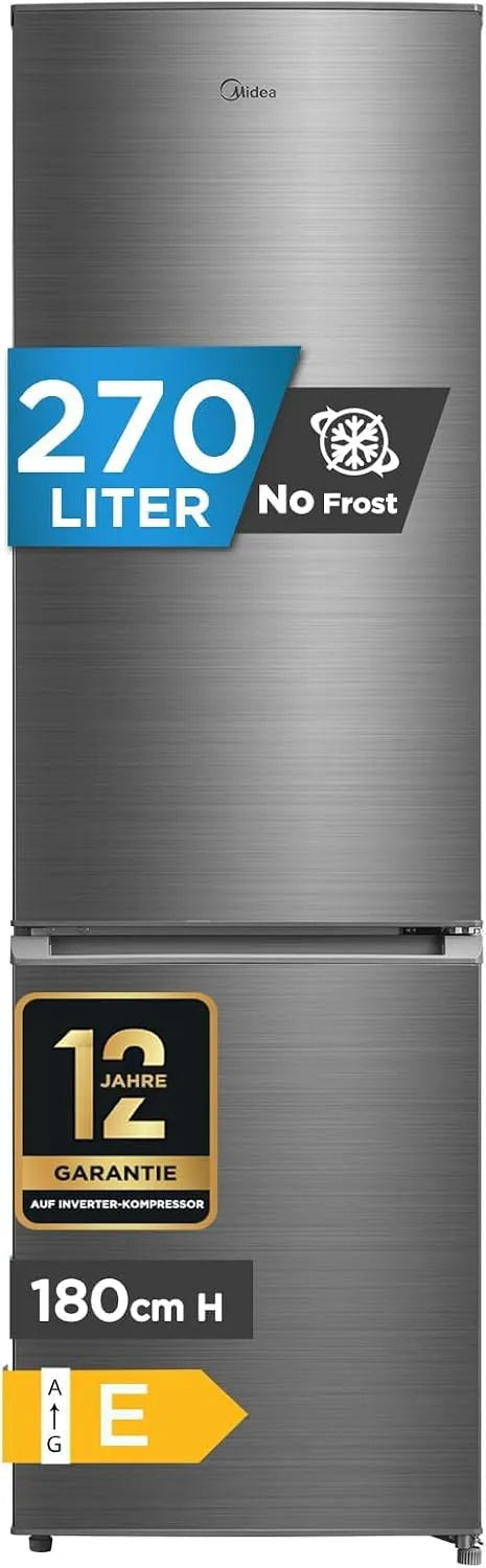 Kühlschrank, 270 L, 41 dB, Midea, No Frost, Gefrierfach, Total Nofrost, -24°C, 180cm, 41dB