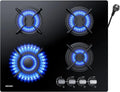 Gaskochfeld 3300W+1750W+1750W+1000W, 59cm, 4 Kochzonen, 7800/3300, 1750 W, Einbau, Gaskocher, WEHIMO Gaskochfeld 4 Flammig, 4 Zonen Gaskochfeld für