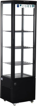 Kühlvitrine GGC3270B, 270 L, Schwarz, 4 verstellbare Einlegeböden, LED-Innenbeleuchtung, Kunststoff, Glas