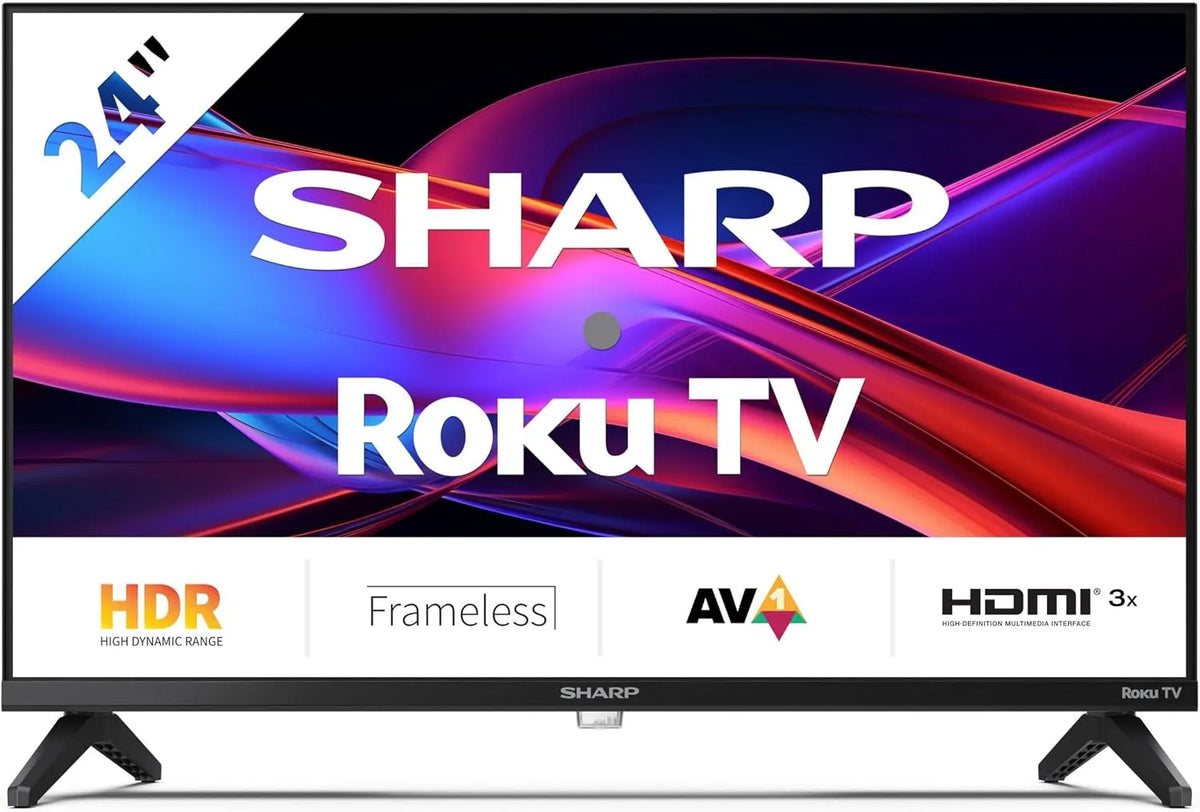 Sharp 24GD2225E cm, 24 Smart TV, 24 Zoll, Fernseher, HDR, rahmenlos, HDR10, Dolby Digital, 60 Zoll, Roku TV
