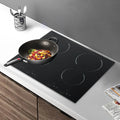 Induktionskochfeld 9-Leistungsstufen, 4 Kochzonen, 6000 W, Induktionsplatte, Einbau, Induktionskochfeld 4 Platten 6000W Elektrisch Ceranfeld Kochfeld
