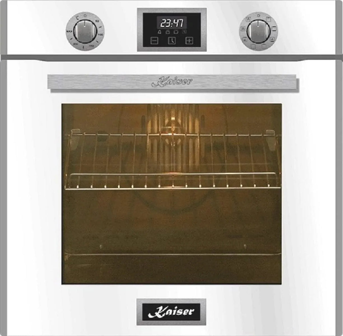 Backofen, 60 cm, 79 L, Einbau, autark, Grill, Weiß, Multi 10 Funktionen, LED Display, 79L, Metallknebel, Heißluft, Intelligent System