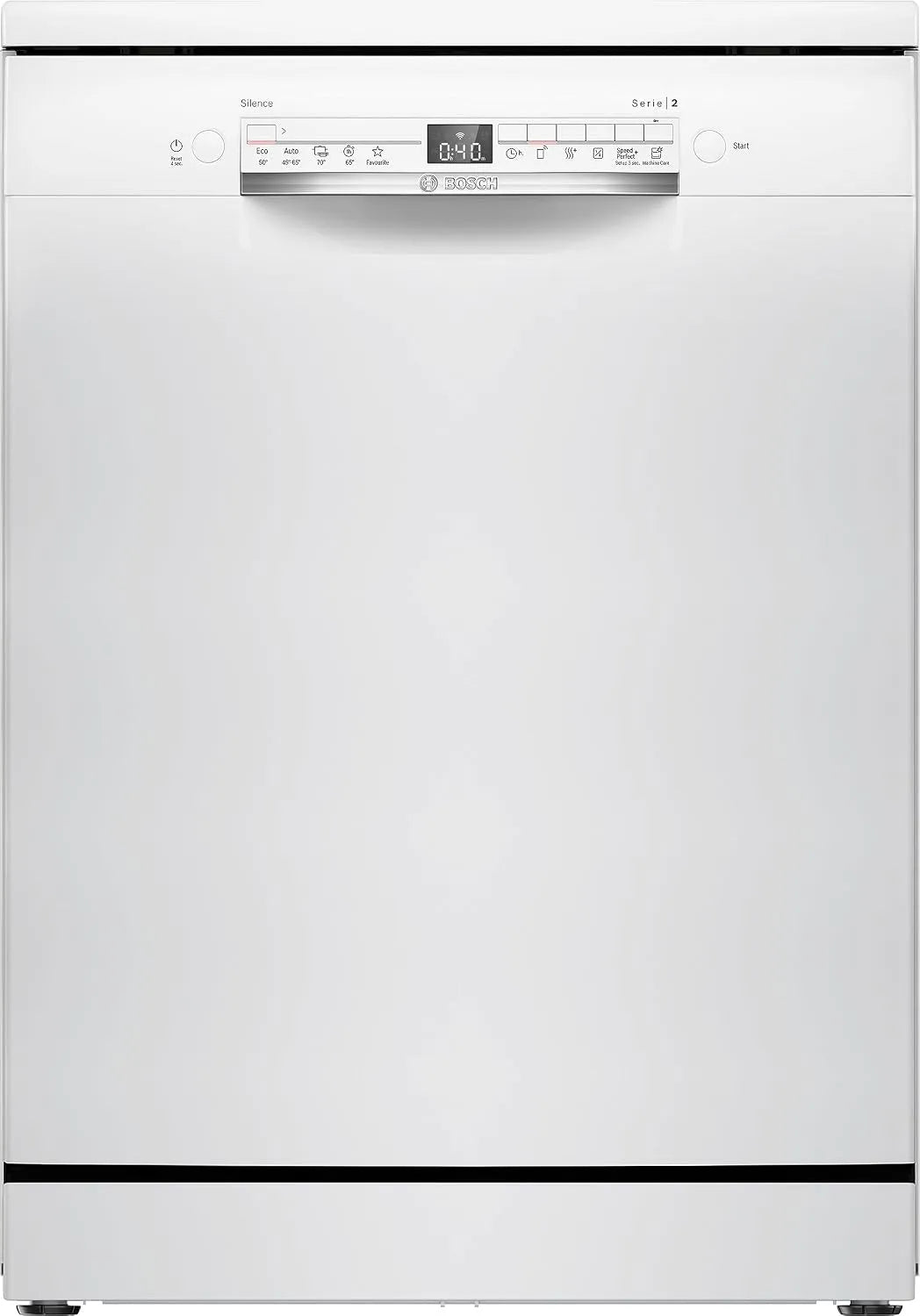 Bosch Serie 2 SMS2HTW02E Geschirrspüler, 60 cm, Home Connect, freistehend, Weiß, Remote-Diagnose, Waschassistent, bevorzugtes Programm, EcoDosage