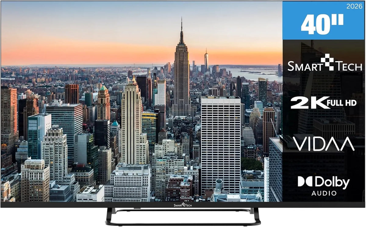 Smart TV 40FV02V, 40 Zoll, Fernseher, Full HD, Smart Tech 40FV02V Fernseher 40 Zoll Smart TV VIDAA mit Full HD Auflösung