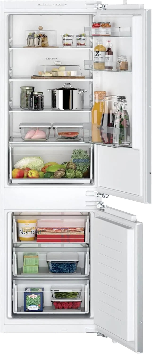 Siemens iQ100 KI86NNFE0 Kühl-Gefrierkombination, 184 L, 177, 5 x 56 cm, No Frost, Einbau, leise, Kühlschrank mit Gefrierfach, noFrost, freshBox