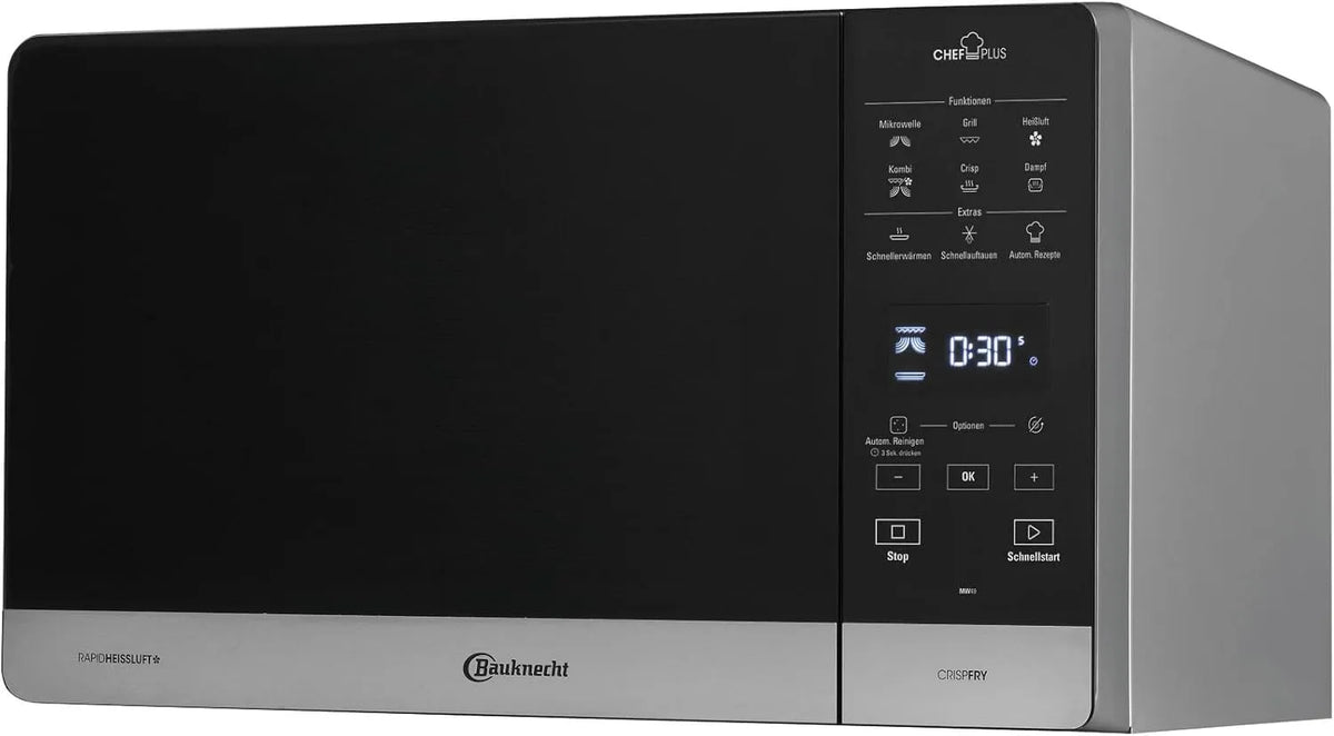 Bauknecht Mikrowelle, 28 cm, 25 L, Dampf, freistehend, 3D-Optik, Mikrowellenofen, Bauknecht MWA 49 SL Mikrowellen-Backofen, 25 l Garraum, 3D-System