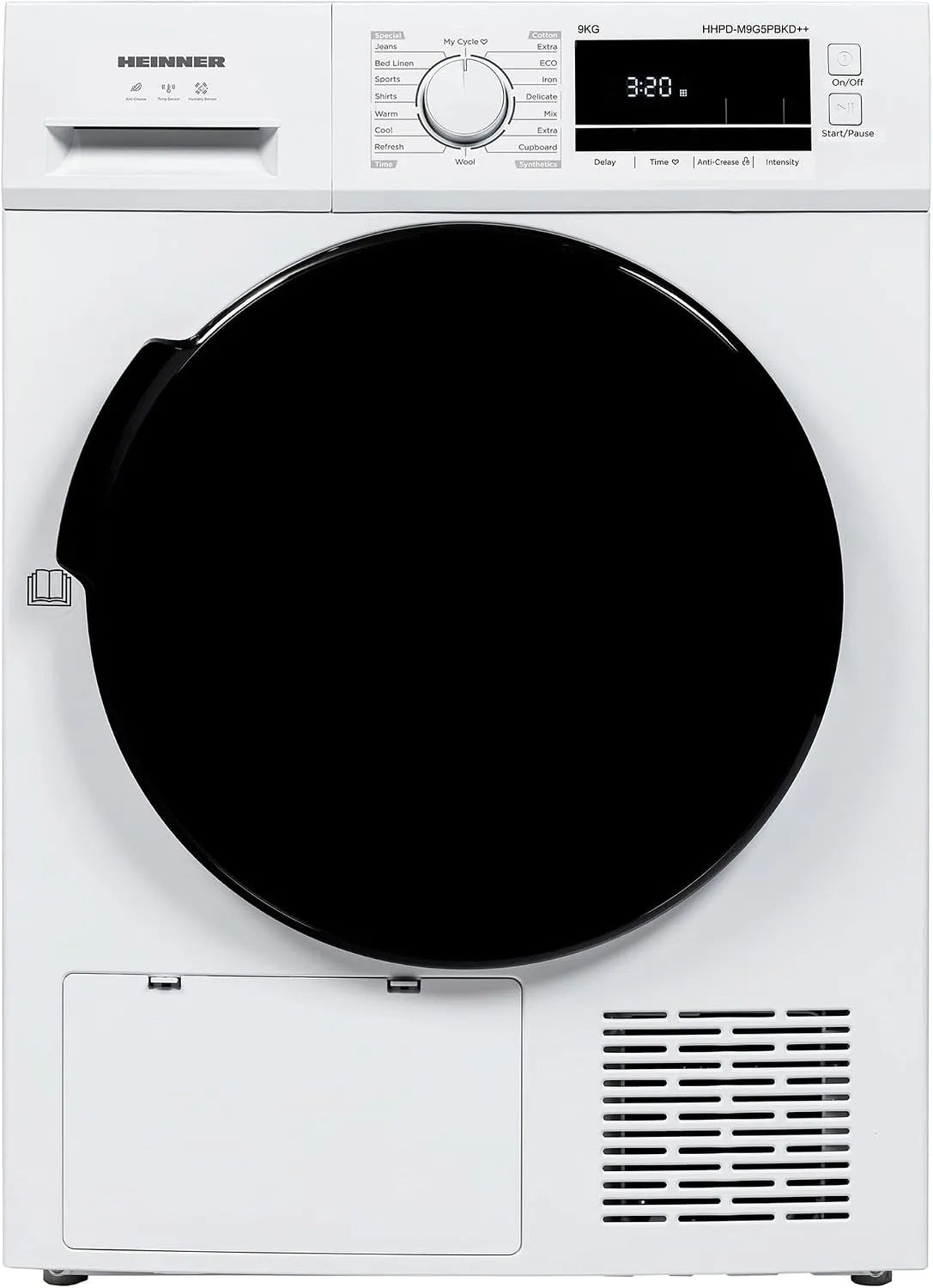 Wäschetrockner HHPD-M9G5PBKD, 9 kg, Energieklasse D, LED-Display, 5 Jahre Garantie, HHPD-M9G5PBKD++ Wärmepumpentrockner, Anti-Knittern