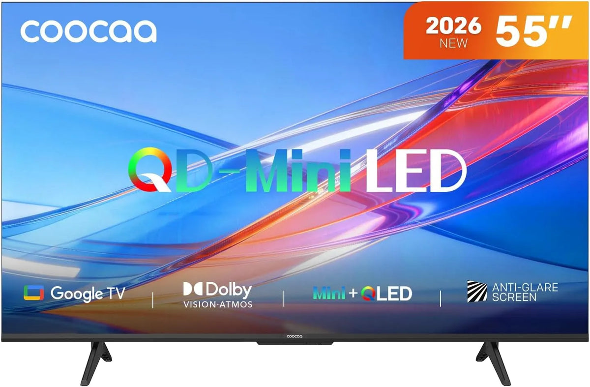 Google 55CGNH70Z Smart TV, 55 Zoll, Fernseher, 4K UHD, HDR, Triple-Tuner DVB-T2, S2, Dolby Vision&Atmos, HDR10+, 2026, S AI Prozessor, MEMC, coocaa 55