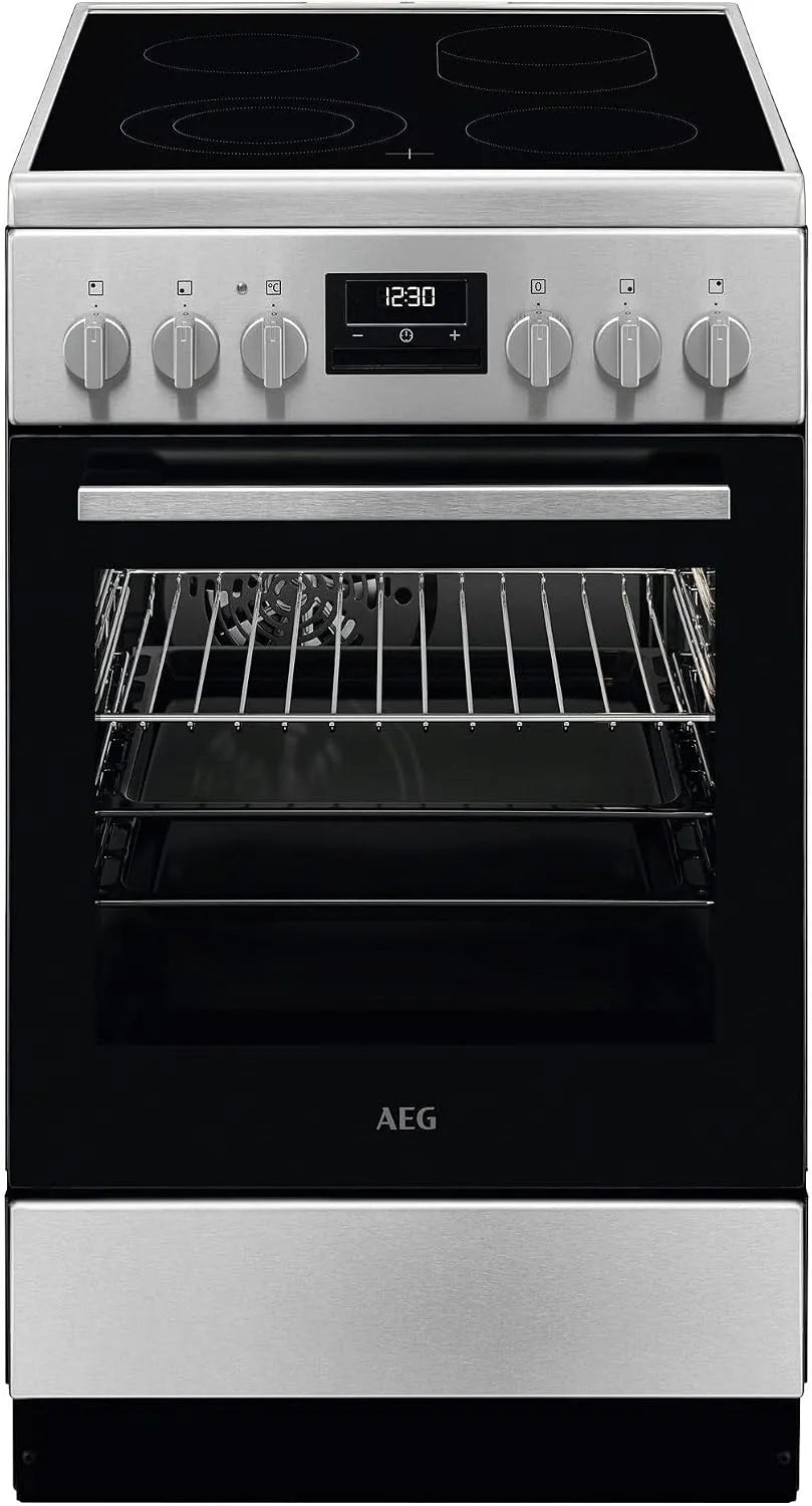 AEG CCB544OCBM Standherd mit Backofen, 50cm, Grill, Edelstahl, 1 Paar Teleskopschienen, Bräter- und Mehrkreiskochzone