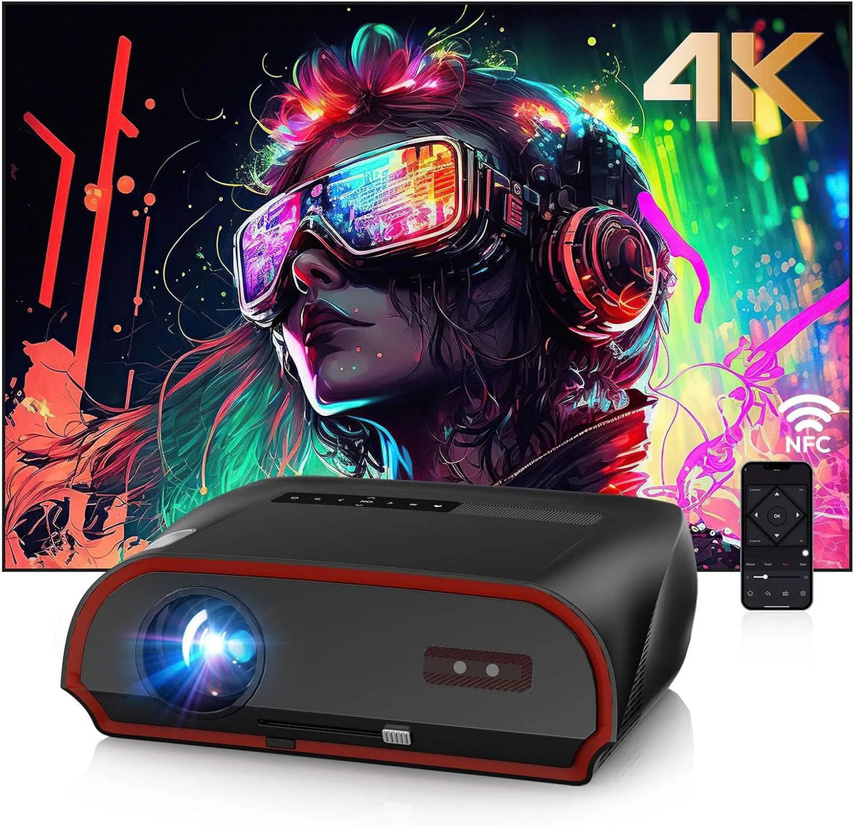 Projektor PS5, Outdoor, WLAN, Bluetooth, 4K UHD, HDMI, USB, Beamer, Apps, HDMI ARC 2, DSP-Sound, PS5 und Laptop