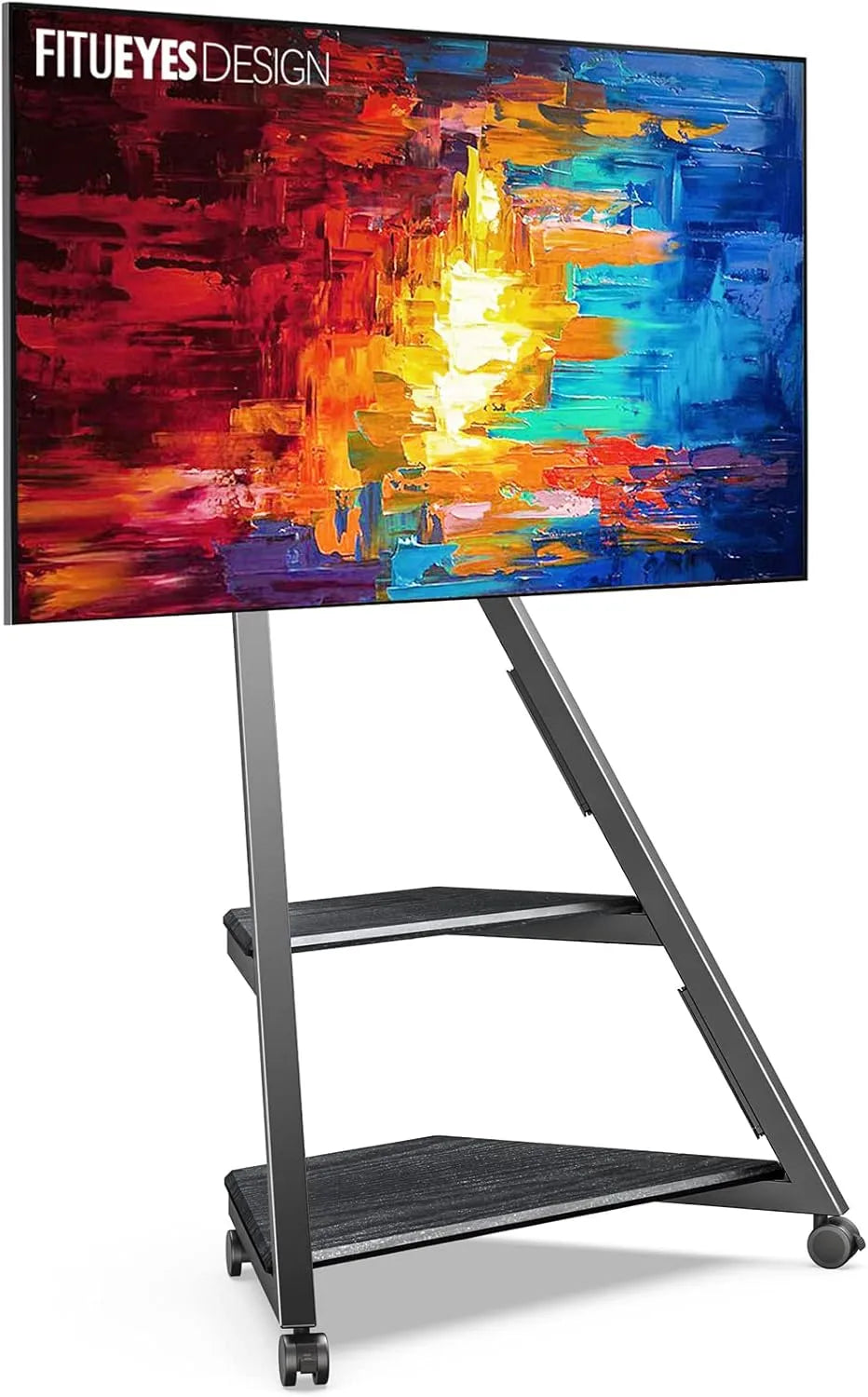 TV-Möbel, 65 Zoll, bis 40kg, FITUEYES TV Ständer Rollbar für 32, Eiffel Serie